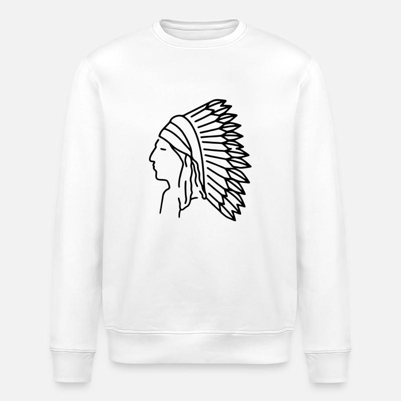 indianer - Stanley/Stella Unisex Bio-Sweatshirt ROLLER - Weiß