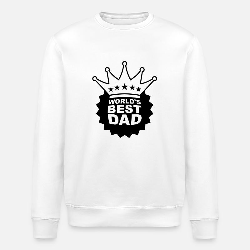 Worlds Best Dad - Stanley/Stella ROLLER Unisex Organic Sweatshirt - white