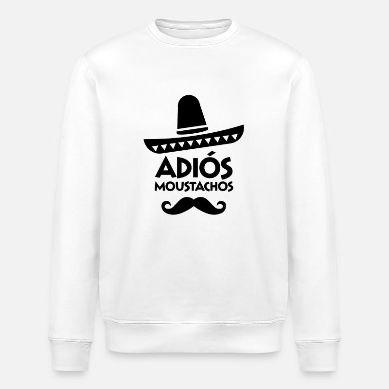 Adiós Moustachos - Sweat bio ROLLER Stanley/Stella Unisexe - blanc