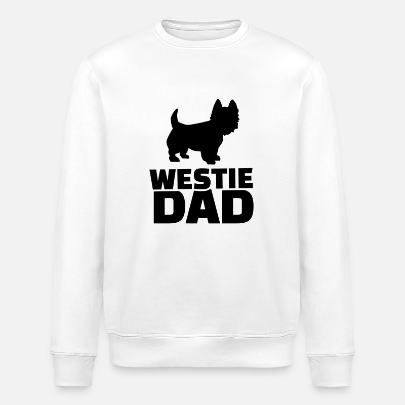 Westie Dad - Stanley/Stella ROLLER Unisex Organic Sweatshirt - white