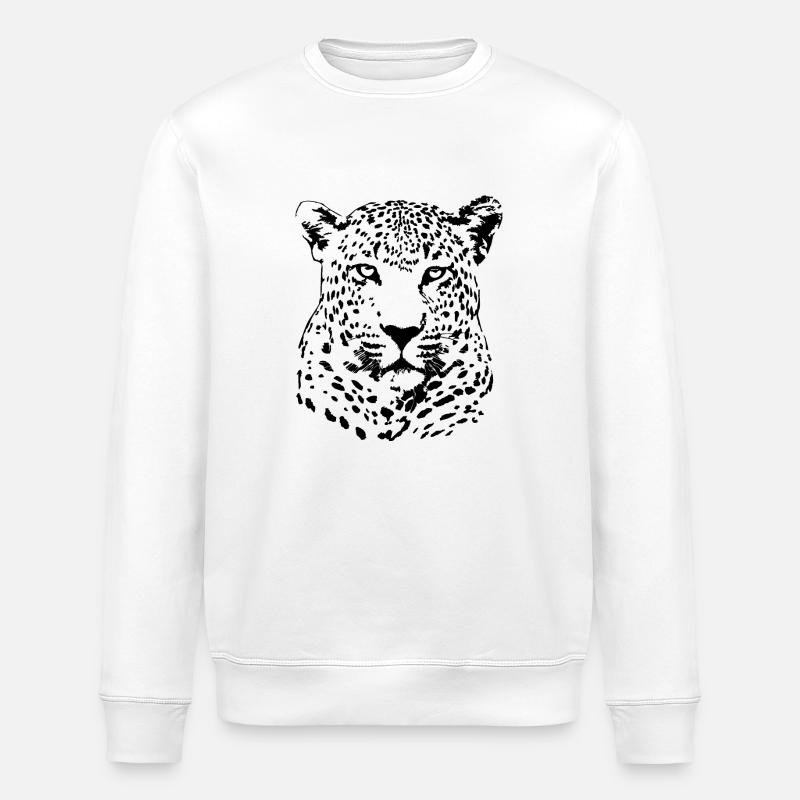Leopard - Stanley/Stella ROLLER Unisex Organic Sweatshirt - white