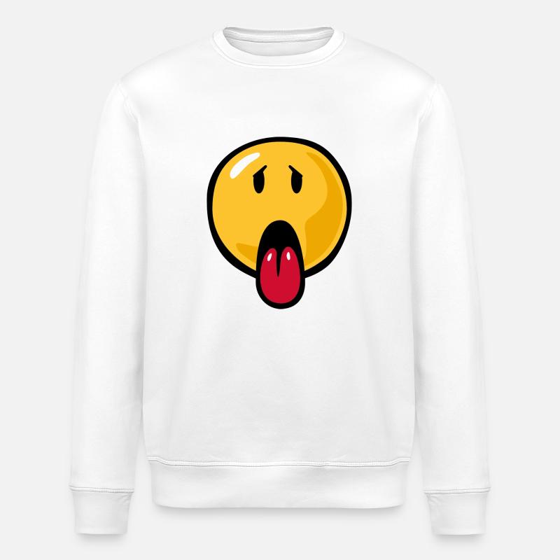 Smiley sick - Ekologiczna bluza typu unisex Stanley/Stella ROLLER - biały
