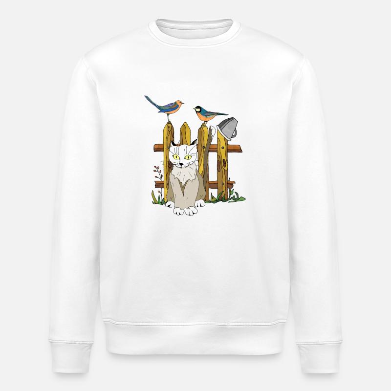 Katze - Stanley/Stella Unisex Bio-Sweatshirt ROLLER - Weiß