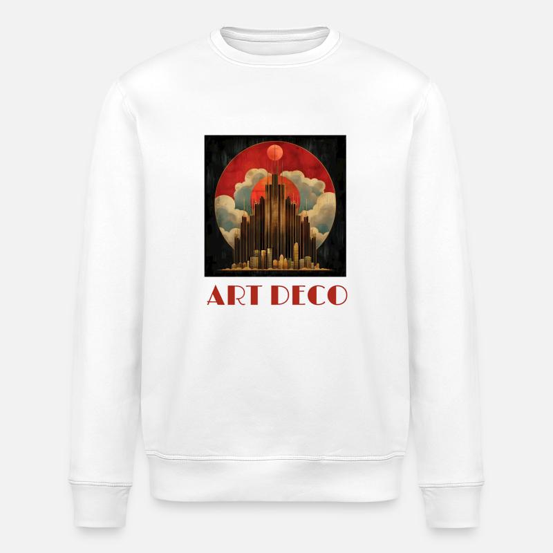 Art déco - Sweat bio ROLLER Stanley/Stella Unisexe - blanc