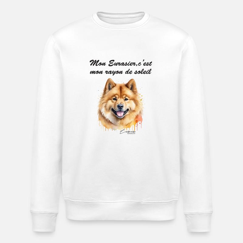 Eurasier rayon de soleil - Sweat bio ROLLER Stanley/Stella Unisexe - blanc