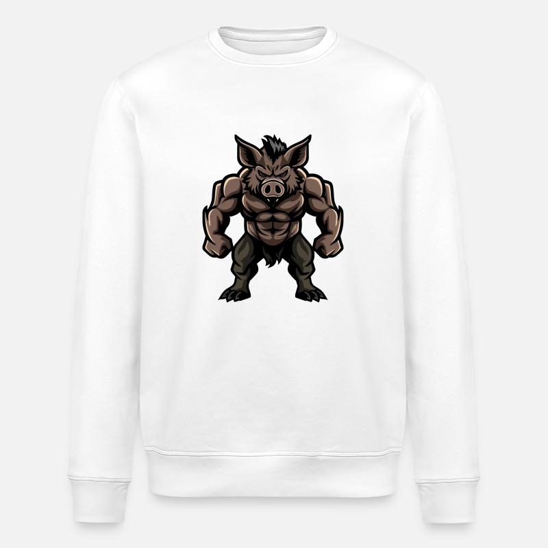 Bande dessinée Sanglier - Sweat bio ROLLER Stanley/Stella Unisexe - blanc