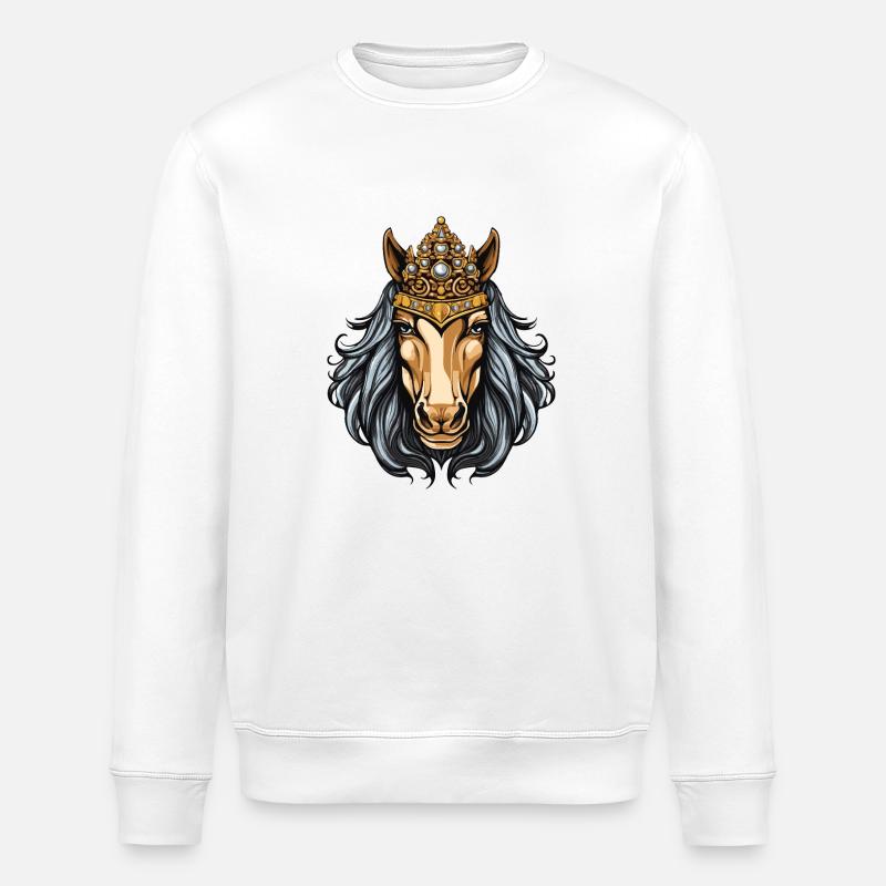 Couronne de cheval - Sweat bio ROLLER Stanley/Stella Unisexe - blanc