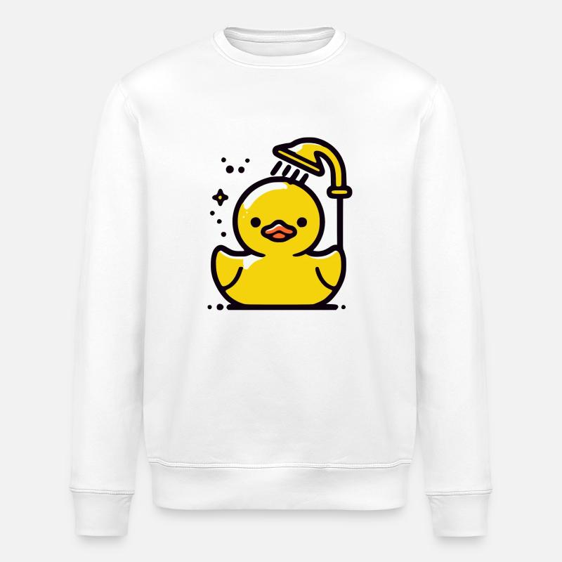 Quietschente gelbe Ente Dusche - Stanley/Stella Unisex Bio-Sweatshirt ROLLER - Weiß