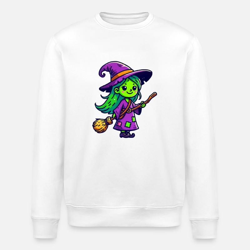 witch - Stanley/Stella ROLLER Unisex Organic Sweatshirt - white