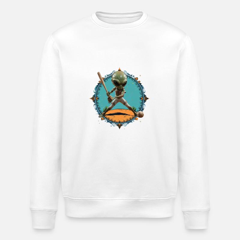 ET im Baseball - Stanley/Stella Unisex Bio-Sweatshirt ROLLER - Weiß