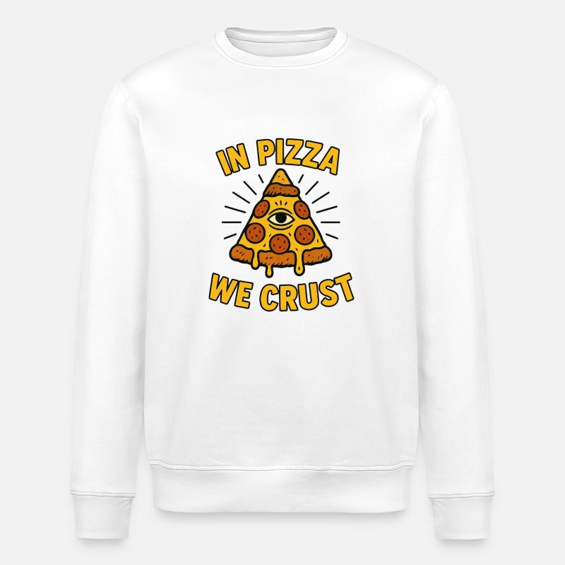 In Pizza We Crust - Stanley/Stella ROLLER Unisex Organic Sweatshirt - white