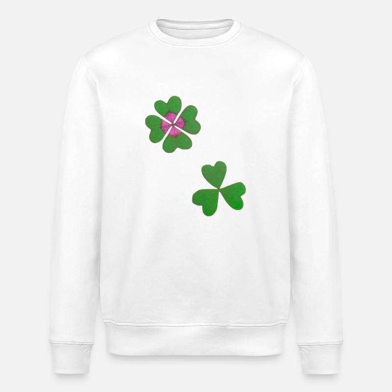 Vierblättriges Kleeblatt - Stanley/Stella Unisex Bio-Sweatshirt ROLLER - Weiß
