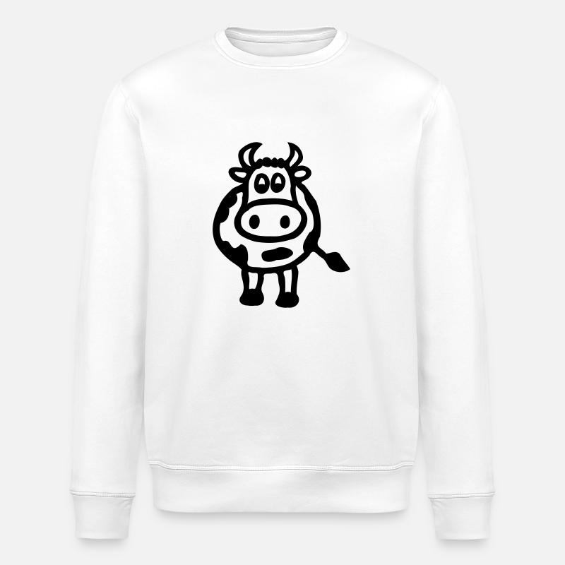 Cow - Stanley/Stella ROLLER Unisex Organic Sweatshirt - white