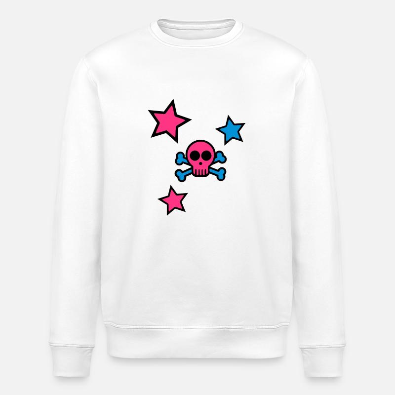 skull - Stanley/Stella ROLLER Unisex Organic Sweatshirt - white