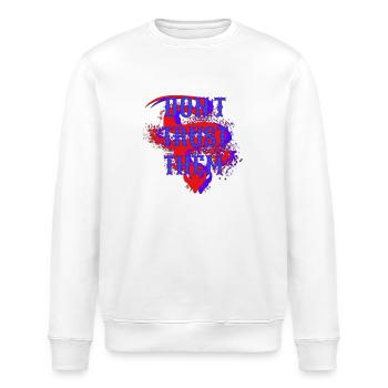 Don’t Trust Them – Düstere Aussage Grafik - Stanley/Stella Unisex Bio-Sweatshirt ROLLER - Weiß - Vorne - Nik (191cm)