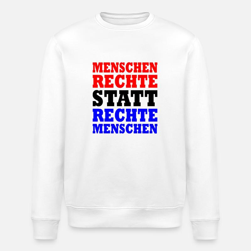 menschenrechte statt rechte menschen - Stanley/Stella Unisex Bio-Sweatshirt ROLLER - Weiß