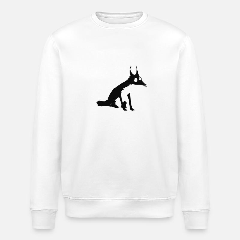 Black Fox no 1 - Stanley/Stella ROLLER Unisex Organic Sweatshirt - white