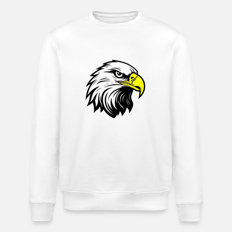 Eagle Head - Stanley/Stella ROLLER Unisex Organic Sweatshirt - white