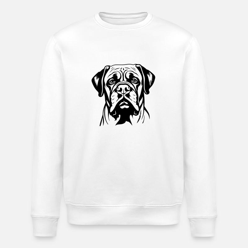 Mastiff Hund Kopf - Stanley/Stella Unisex Bio-Sweatshirt ROLLER - Weiß