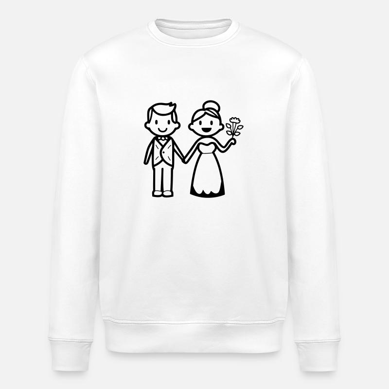 Mariage, Jeunes mariés, Couple - Sweat bio ROLLER Stanley/Stella Unisexe - blanc