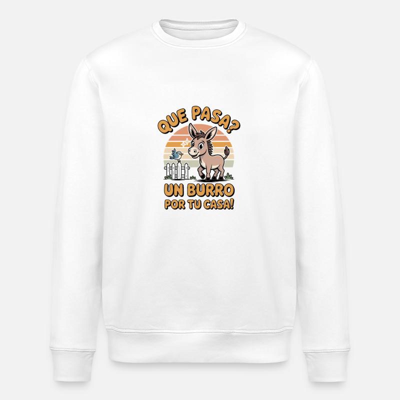 Lustiges Eseldesign - Stanley/Stella Unisex Bio-Sweatshirt ROLLER - Weiß