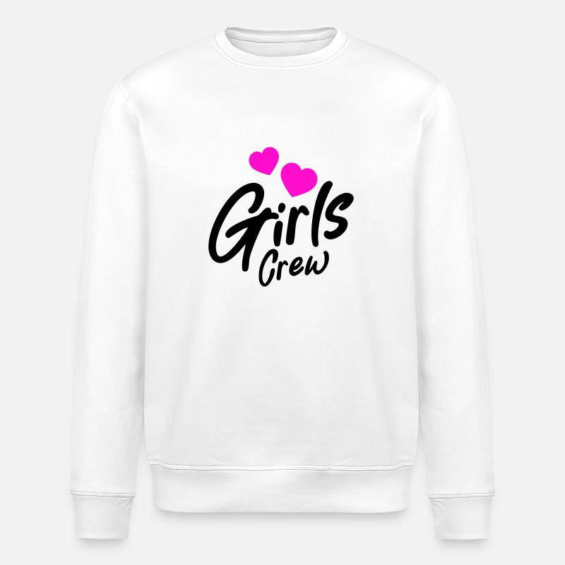 Girls Crew Heart - Stanley/Stella ROLLER Unisex Organic Sweatshirt - white