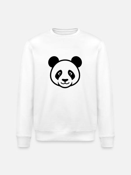 Panda Head - Stanley/Stella ROLLER Unisex Organic Sweatshirt - white