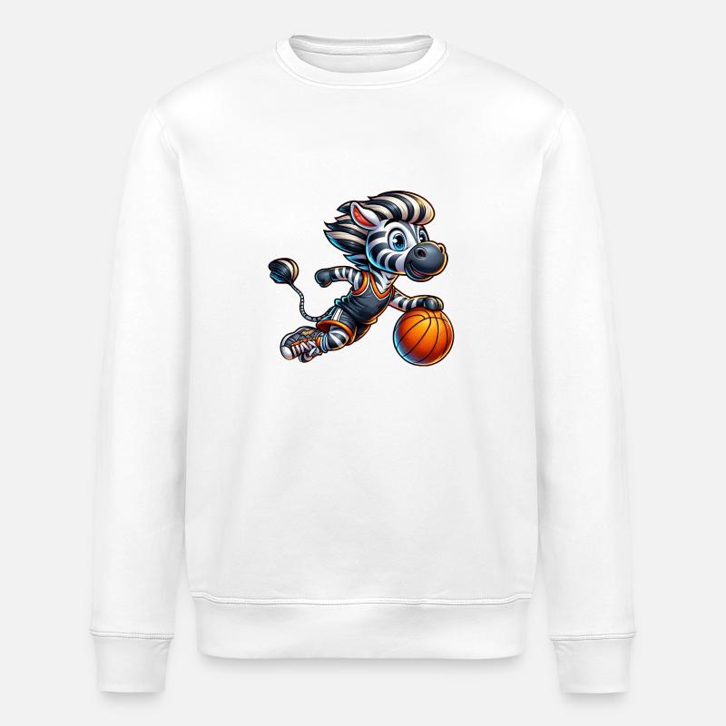Action de basket-ball zèbre - Sweat bio ROLLER Stanley/Stella Unisexe - blanc