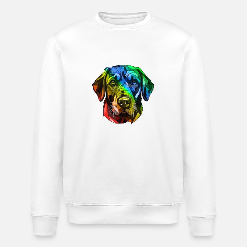 Labrador Hund Kopf Bunt - Stanley/Stella Unisex Bio-Sweatshirt ROLLER - Weiß