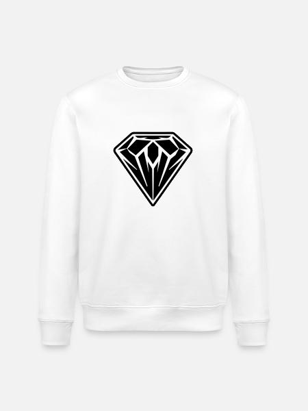 Diamond Symbol Logo - Stanley/Stella ROLLER Unisex Organic Sweatshirt - white