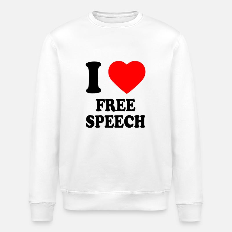 i love free speech - Stanley/Stella Unisex Bio-Sweatshirt ROLLER - Weiß