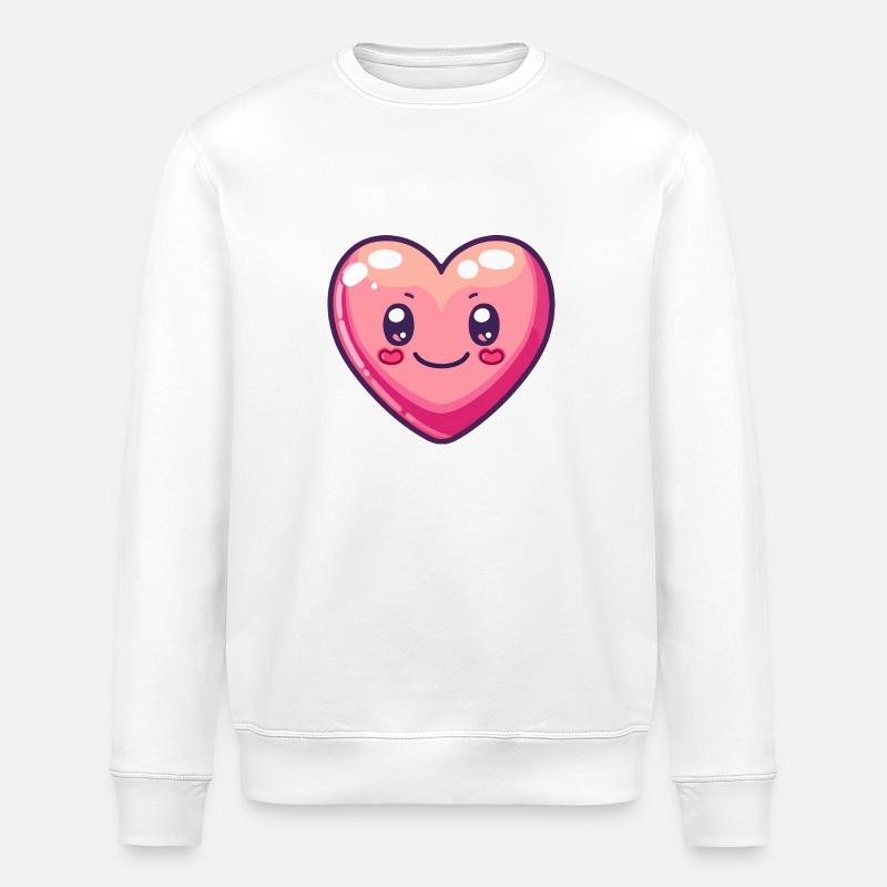 Herz Liebe Comic - Stanley/Stella Unisex Bio-Sweatshirt ROLLER - Weiß