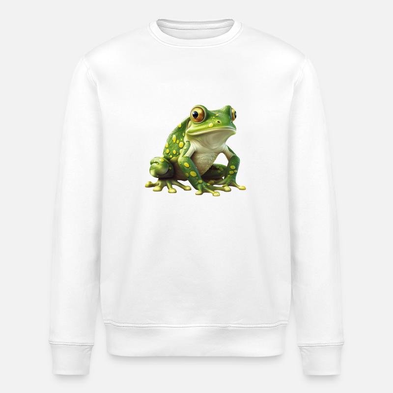 Green Frog - Design naturel - Sweat bio ROLLER Stanley/Stella Unisexe - blanc