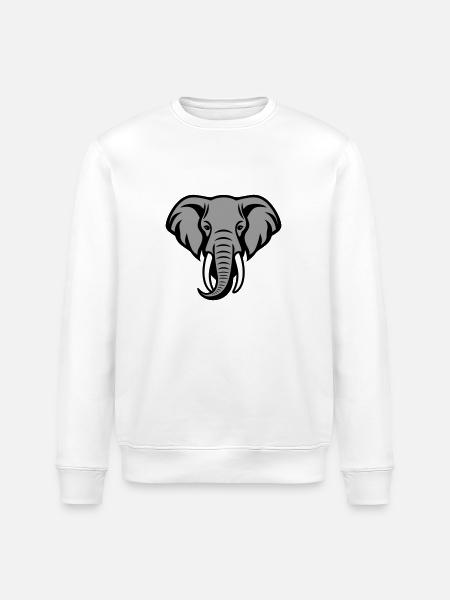Tête d’éléphant - Sweat bio ROLLER Stanley/Stella Unisexe - blanc