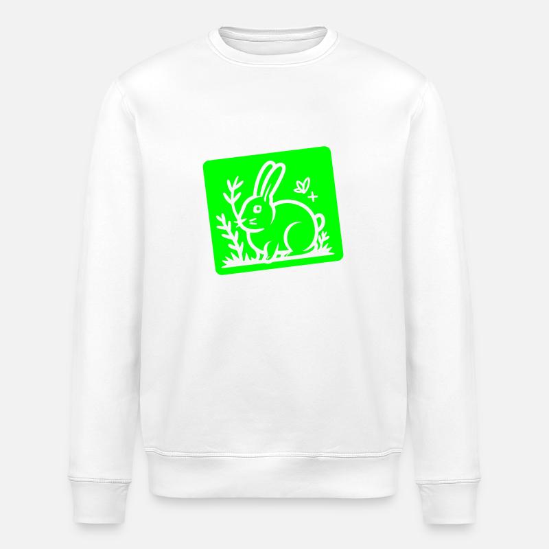 Lapin de Pâques Pâques - Sweat bio ROLLER Stanley/Stella Unisexe - blanc