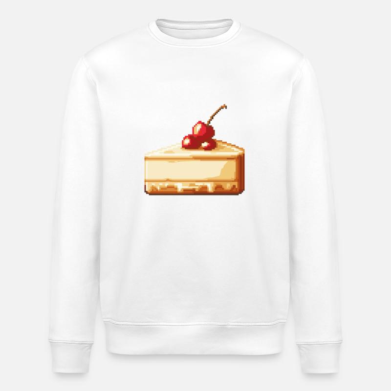 Cheesecake Pixel - Stanley/Stella ROLLER Unisex Organic Sweatshirt - white