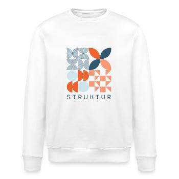 Struktur Geometrisch Retro Bauhaus Minimalistische - Stanley/Stella Unisex Bio-Sweatshirt ROLLER - Weiß - Vorne - Nik (191cm)