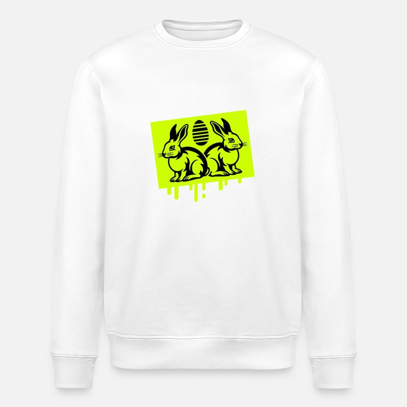 Osterhase Symbol Ostern - Stanley/Stella Unisex Bio-Sweatshirt ROLLER - Weiß