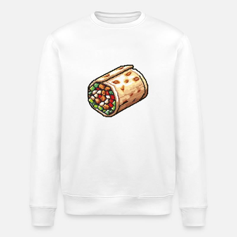 Icône pixel burrito - Sweat bio ROLLER Stanley/Stella Unisexe - blanc