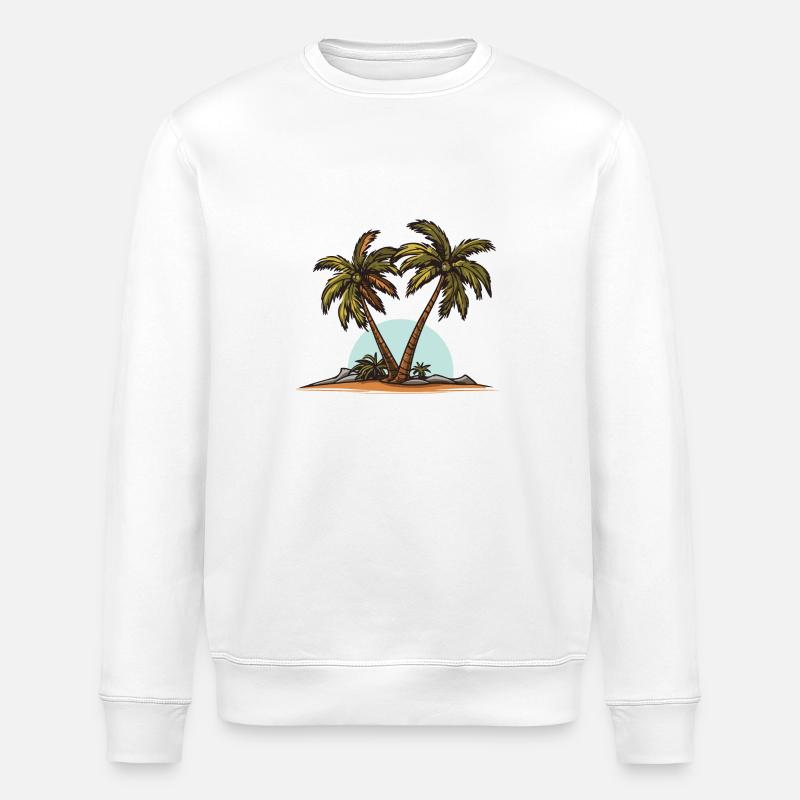 Île des palmiers Été - Sweat bio ROLLER Stanley/Stella Unisexe - blanc