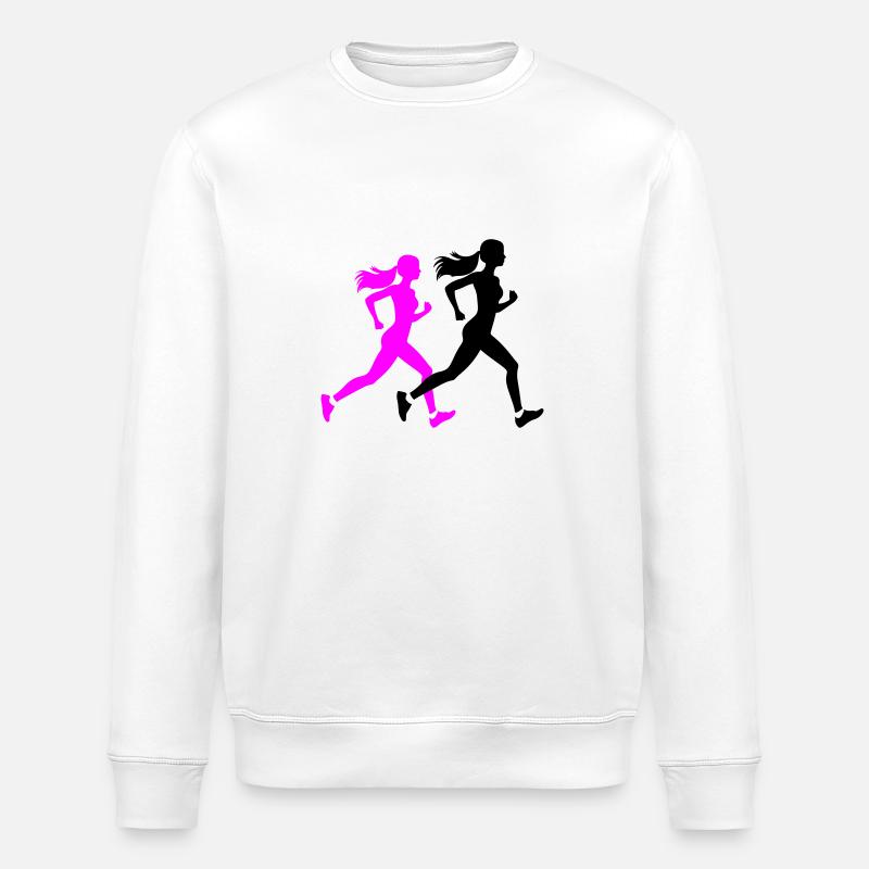 Running Marathon Frau Silhouette - Stanley/Stella Unisex Bio-Sweatshirt ROLLER - Weiß