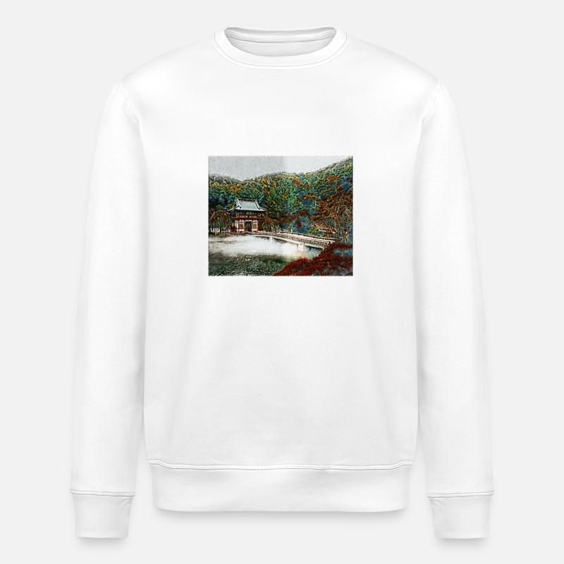 Tempel im Wald - Stanley/Stella Unisex Bio-Sweatshirt ROLLER - Weiß