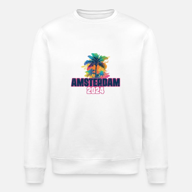 Amsterdam 2024 Vacances Palm Blob - Sweat bio ROLLER Stanley/Stella Unisexe - blanc