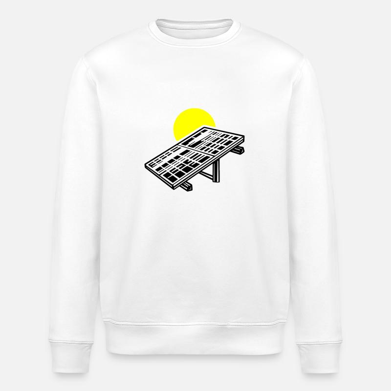 Solar Energy Panels - Stanley/Stella ROLLER Unisex Organic Sweatshirt - white