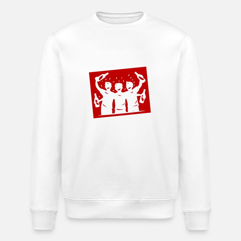 Drinking Silhouette Symbol - Stanley/Stella ROLLER Unisex Organic Sweatshirt - white