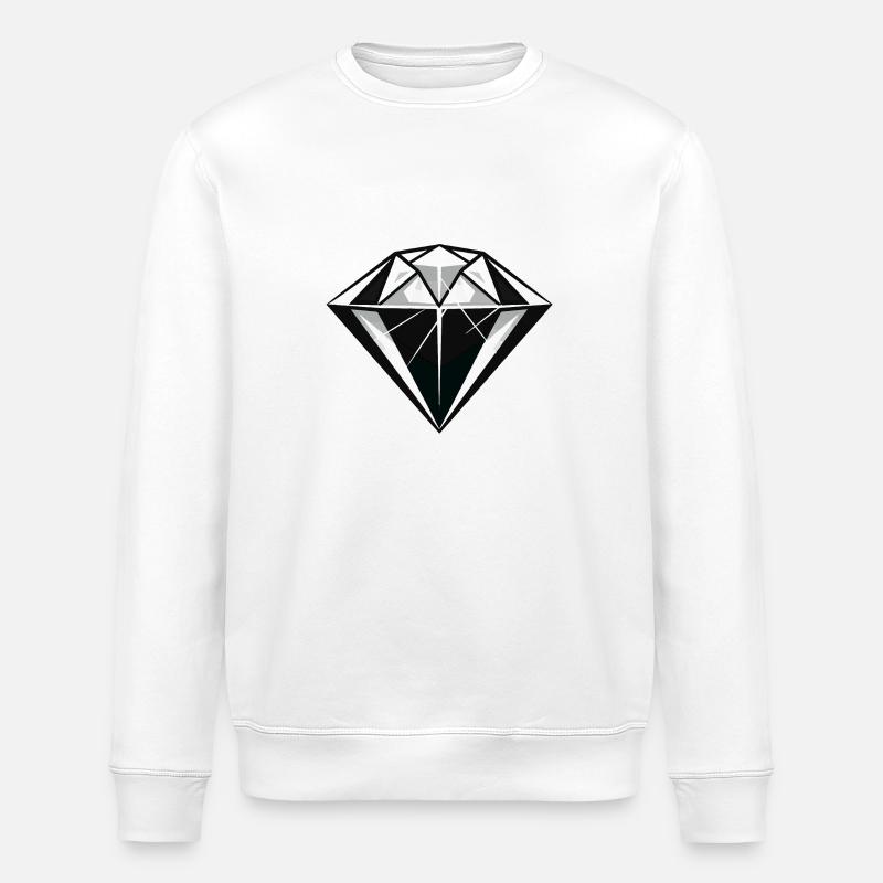 Diamond Symbol - Stanley/Stella ROLLER Unisex Organic Sweatshirt - white
