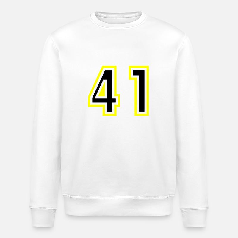 41 Zahl College - Stanley/Stella Unisex Bio-Sweatshirt ROLLER - Weiß