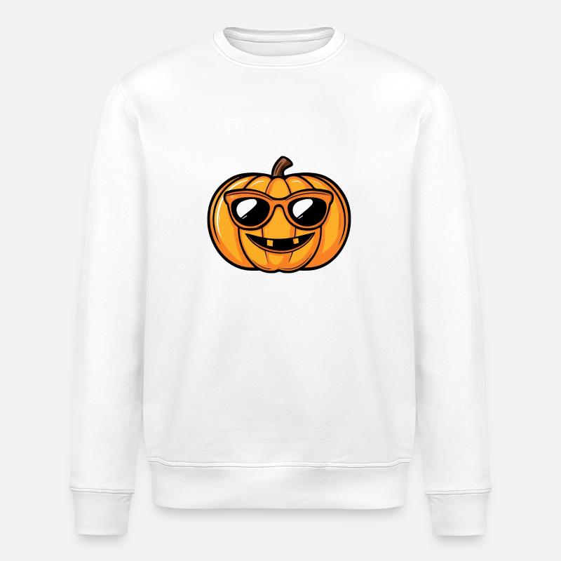 Citrouille Halloween Automne Cool - Sweat bio ROLLER Stanley/Stella Unisexe - blanc