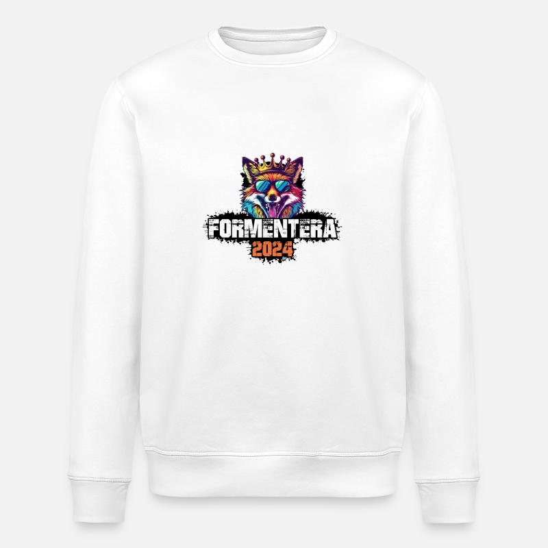 Formentera 2024 Urlaub Fuchs - Stanley/Stella Unisex Bio-Sweatshirt ROLLER - Weiß