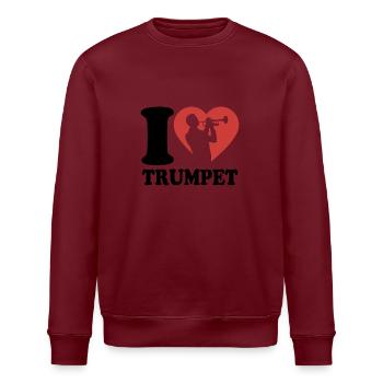 I Love Trumpet - Trompeten Spieler - Hobby - Stanley/Stella Unisex Bio-Sweatshirt ROLLER - Weiß - Vorne - Nik (191cm)